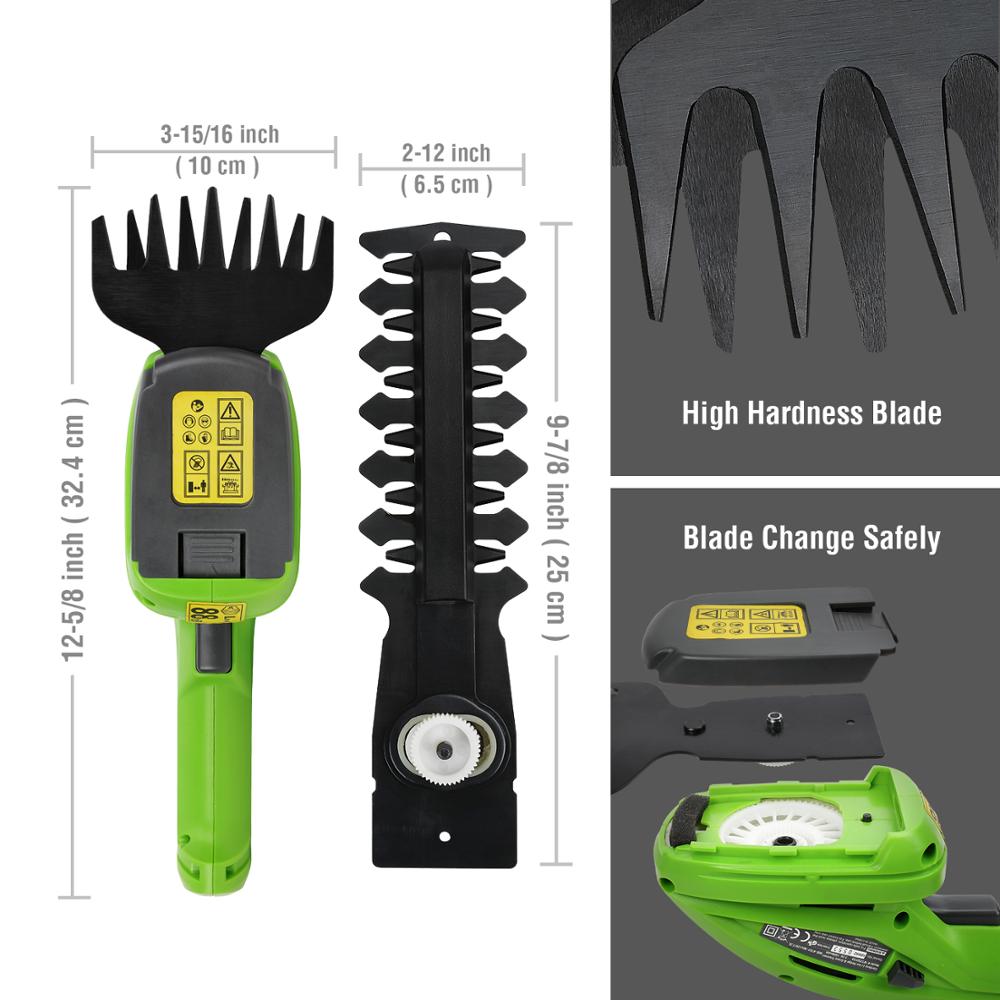 WorkPro | Taille-haie sans fil compact | Poids léger de 0,47 kg | Design sécurisé avec verrouillage enfant | Performances de coupe puissantes à 1100 RPM | Facilité d'utilisation | Batterie Li-Ion rechargeable | Taille et élagage sans effort