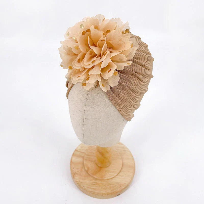 Bonnet turban doux pour bébé avec détail en volants – KuschelGlanz (1+1 Gratuit)