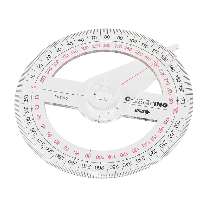 2x rapporteur rond 360° avec bras articulé | Outils de mesure géométriques | Ensemble de rapporteurs pour usage scolaire