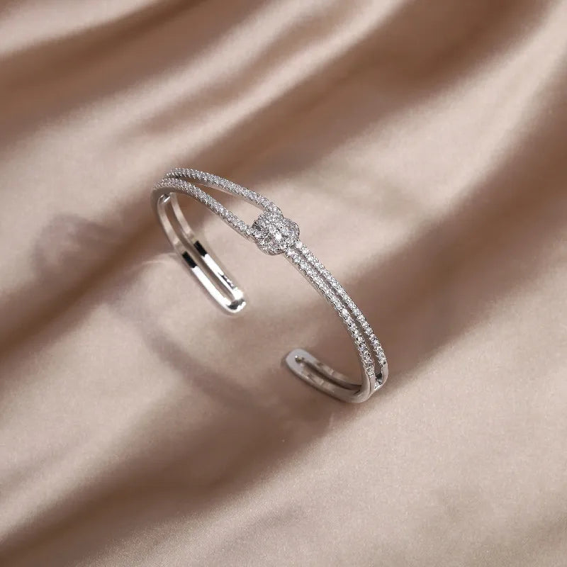 Bracelet en cristal nœud d'or