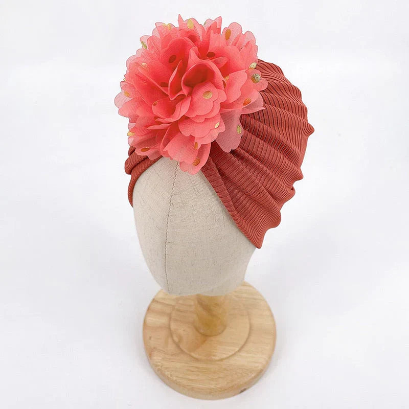Bonnet turban doux pour bébé avec détail en volants – KuschelGlanz (1+1 Gratuit)