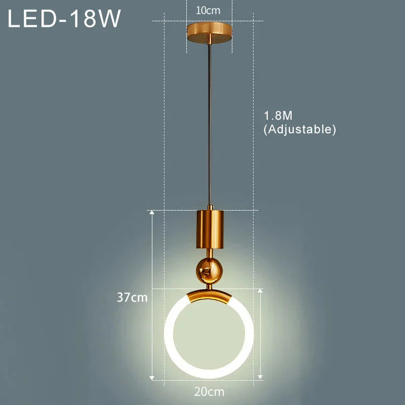 Suspension LED - Design Nordique avec Style Simple - Idéale pour l'Éclairage de la Salle à Manger, de la Cuisine et du Salon