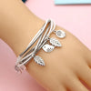 Bracelet en cuir naturel multicouche