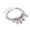 Bracelet en cuir naturel multicouche