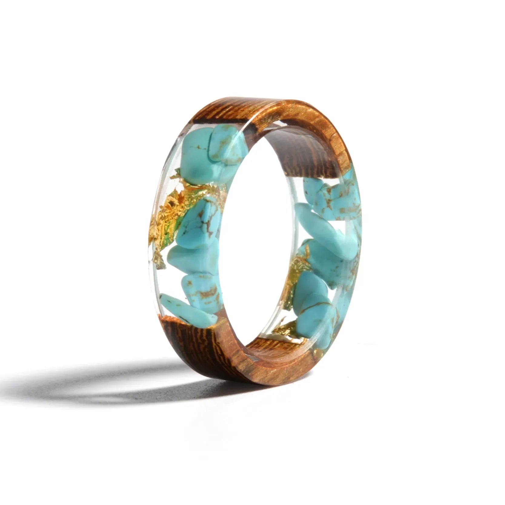 Bague en résine de bois transparente