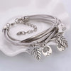 Bracelet en cuir naturel multicouche