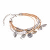 Bracelet en cuir naturel multicouche