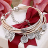 Bracelet en cuir naturel multicouche