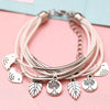 Bracelet en cuir naturel multicouche
