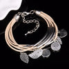 Bracelet en cuir naturel multicouche