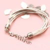 Bracelet en cuir naturel multicouche