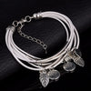 Bracelet en cuir naturel multicouche