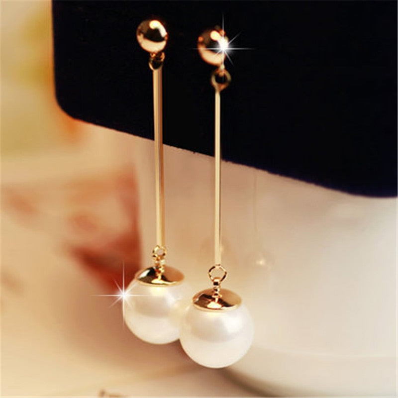Boucles d'oreilles pendantes en perles au design luxueux – Selena
