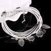 Bracelet en cuir naturel multicouche