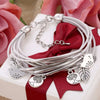Bracelet en cuir naturel multicouche