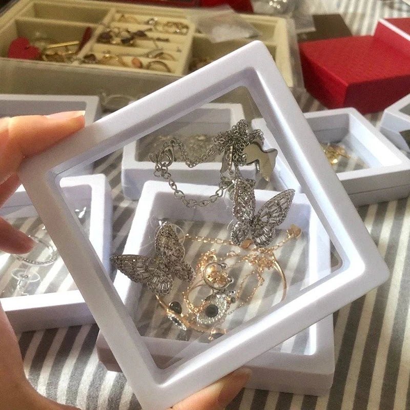 Boîte d'affichage de bijoux flottante de 10 pièces