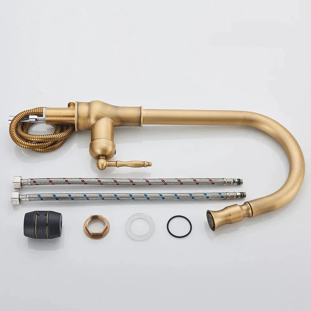 Robinet de cuisine Luxe BrassElegance | Robinet de cuisine en laiton antique pour une apparence intemporelle et une durabilité