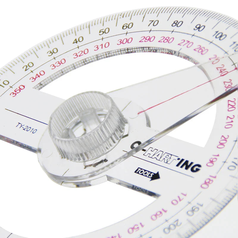 2x rapporteur rond 360° avec bras articulé | Outils de mesure géométriques | Ensemble de rapporteurs pour usage scolaire