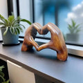 LoveSculpt Bois – Figurine décorative en bois faite à la main pour un foyer aimant
