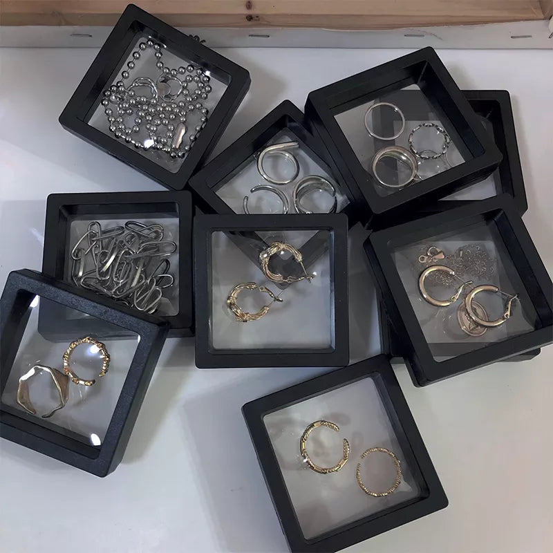 Boîte d'affichage de bijoux flottante de 10 pièces