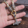 Collier amulette de loup viking | Pendentif tête de loup Viking en acier inoxydable pour hommes