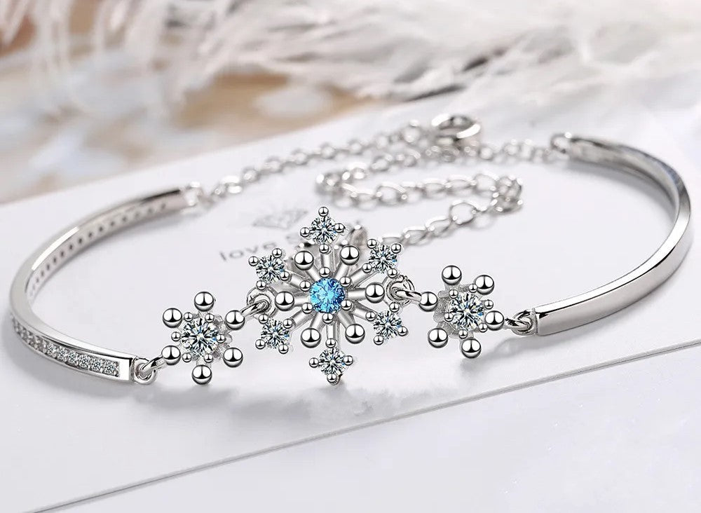 Bracelet en Cubic Zirconia Flocons de Neige de Noël