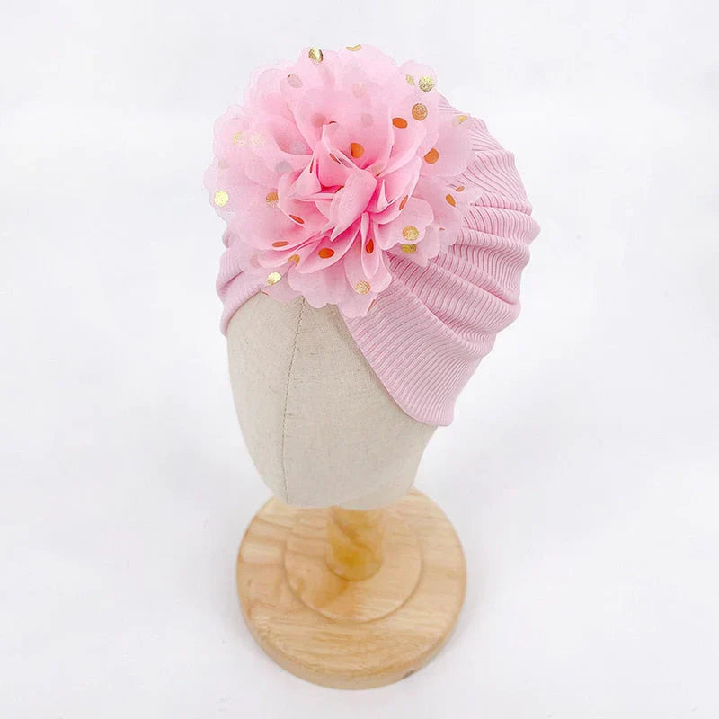 Bonnet turban doux pour bébé avec détail en volants – KuschelGlanz (1+1 Gratuit)