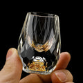 Verres en Cristal de Luxe avec Flocons d'Or – Faits Main – Ensemble de 2 – Pour Whisky & Boissons Premium