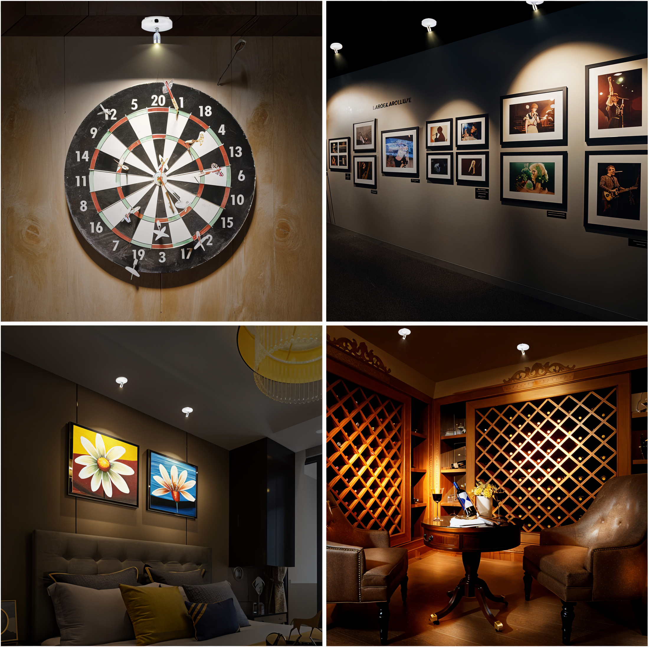 AuraLuxe Mini Spots LED Sans Fil | Éclairage d'accent dimmable pour une ambiance raffinée à la maison et au bureau