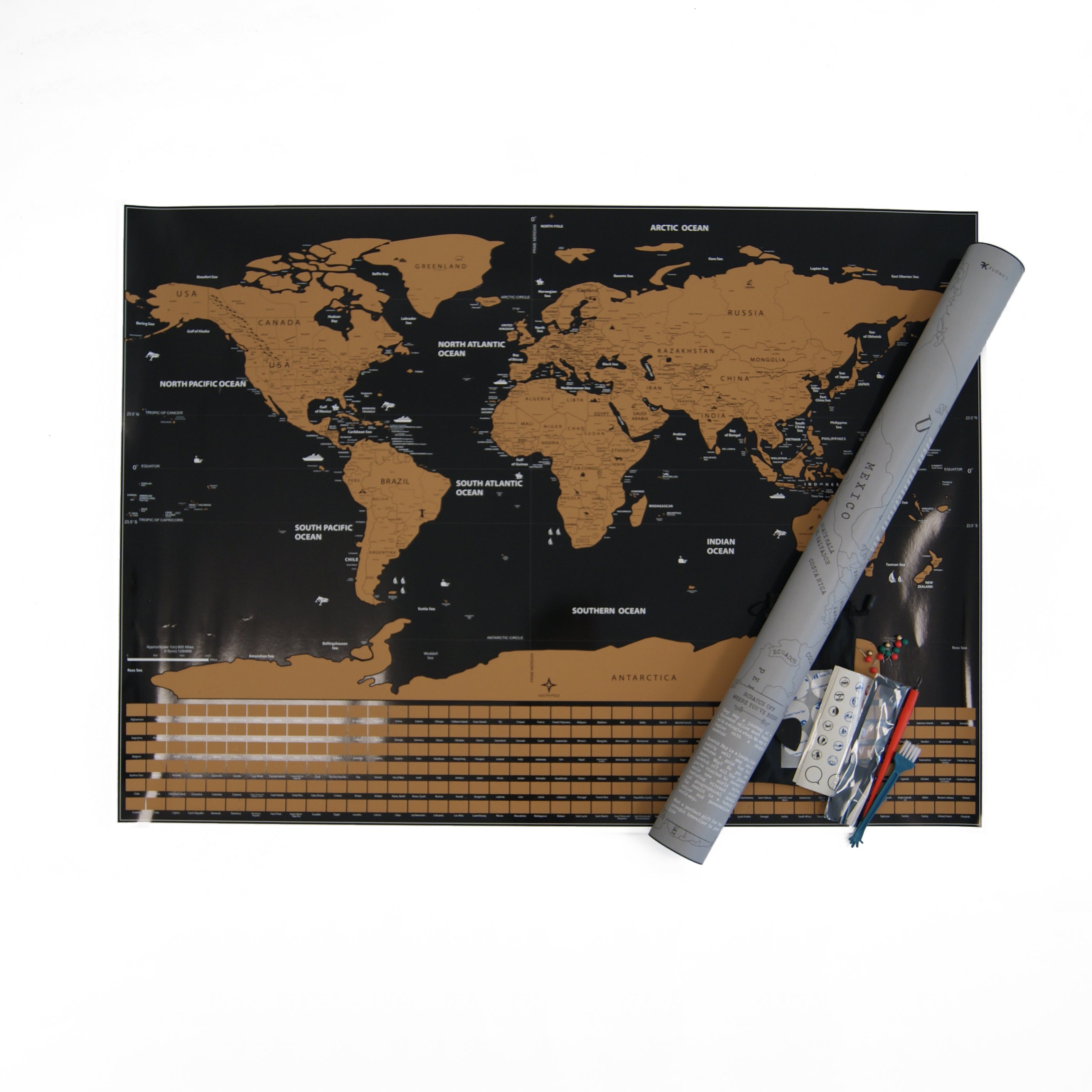 VoyageLuxe Carte du Monde à Gratter XL | Explorez le monde avec style et personnalisez vos voyages en un clin d'œil