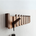 Porte-manteau mural en bois piano – Bois massif avec crochets rétractables