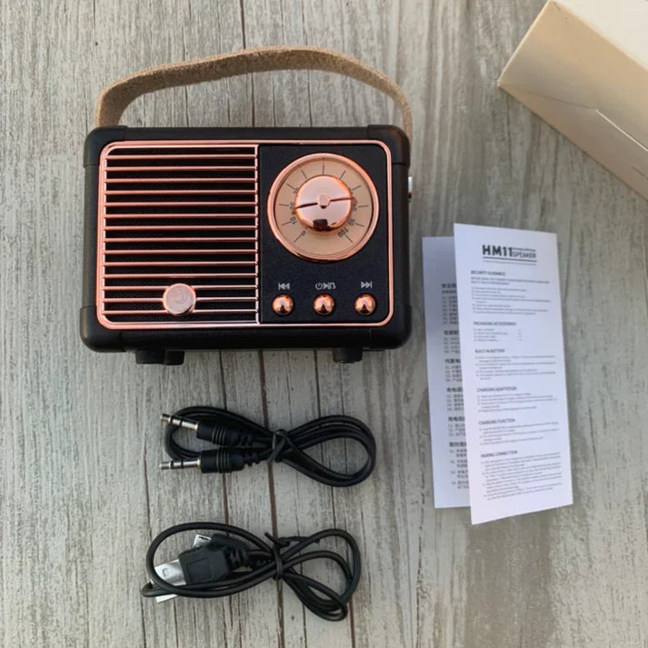 Haut-parleur Bluetooth Sonique Classic | Haut-parleur sans fil Premium 2.0 canaux avec un son riche et un design rétro