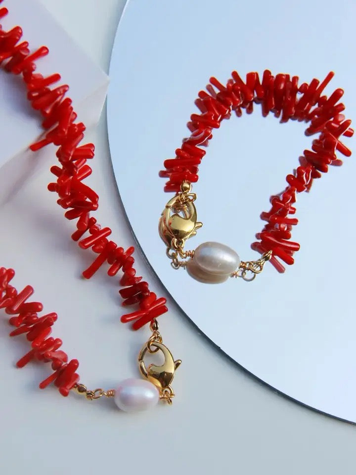 Bracelet en corail rouge