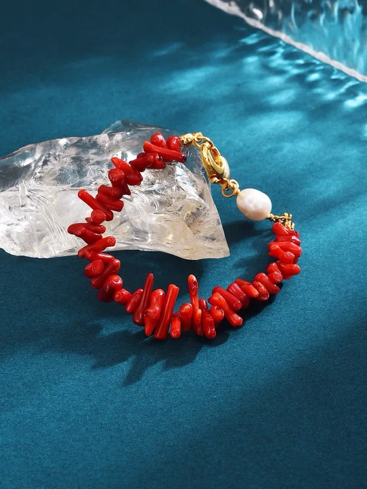 Bracelet en corail rouge