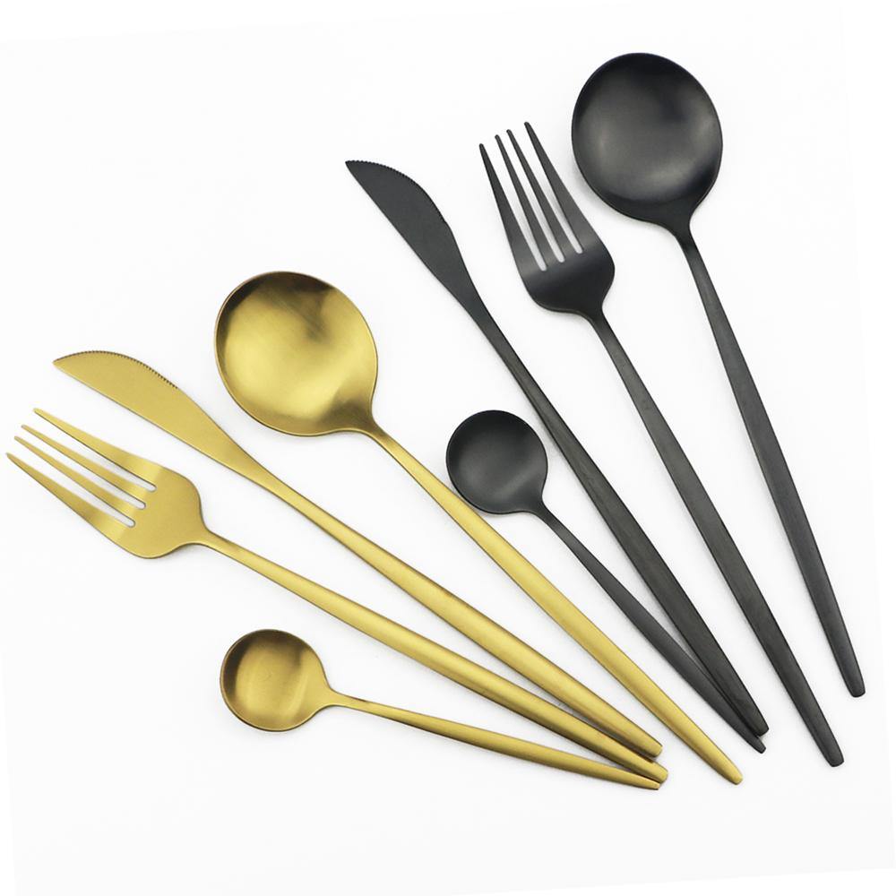 Vaisselle de luxe PronkPracht | Ensemble de couverts de haute qualité de 36 pièces avec finition mate dans des couleurs élégantes