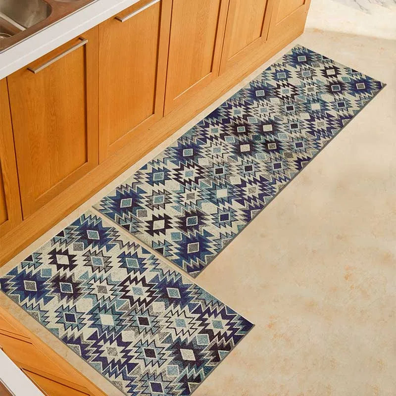 Tapis de Cuisine Antidérapant Moderne – Tapis de Sol à Imprimé Géométrique pour Salle de Bain, Balcon, Couloir et Espaces de Vie