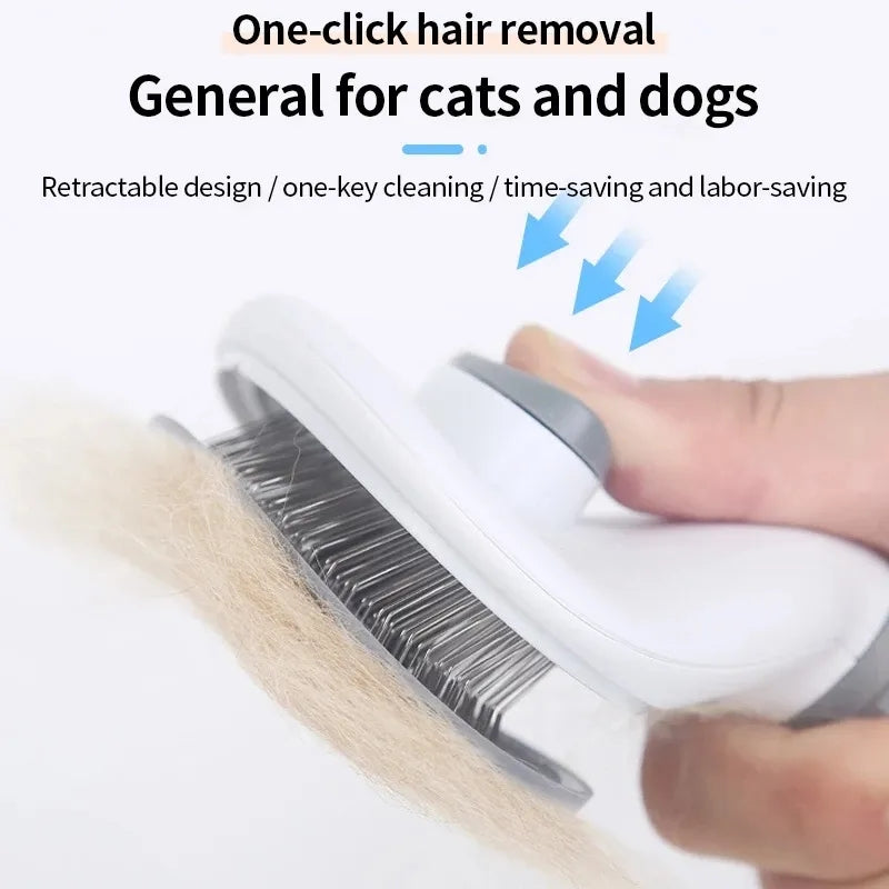 Brosse de Soins pour Animaux - Peigne Auto-nettoyant pour Chiens et Chats