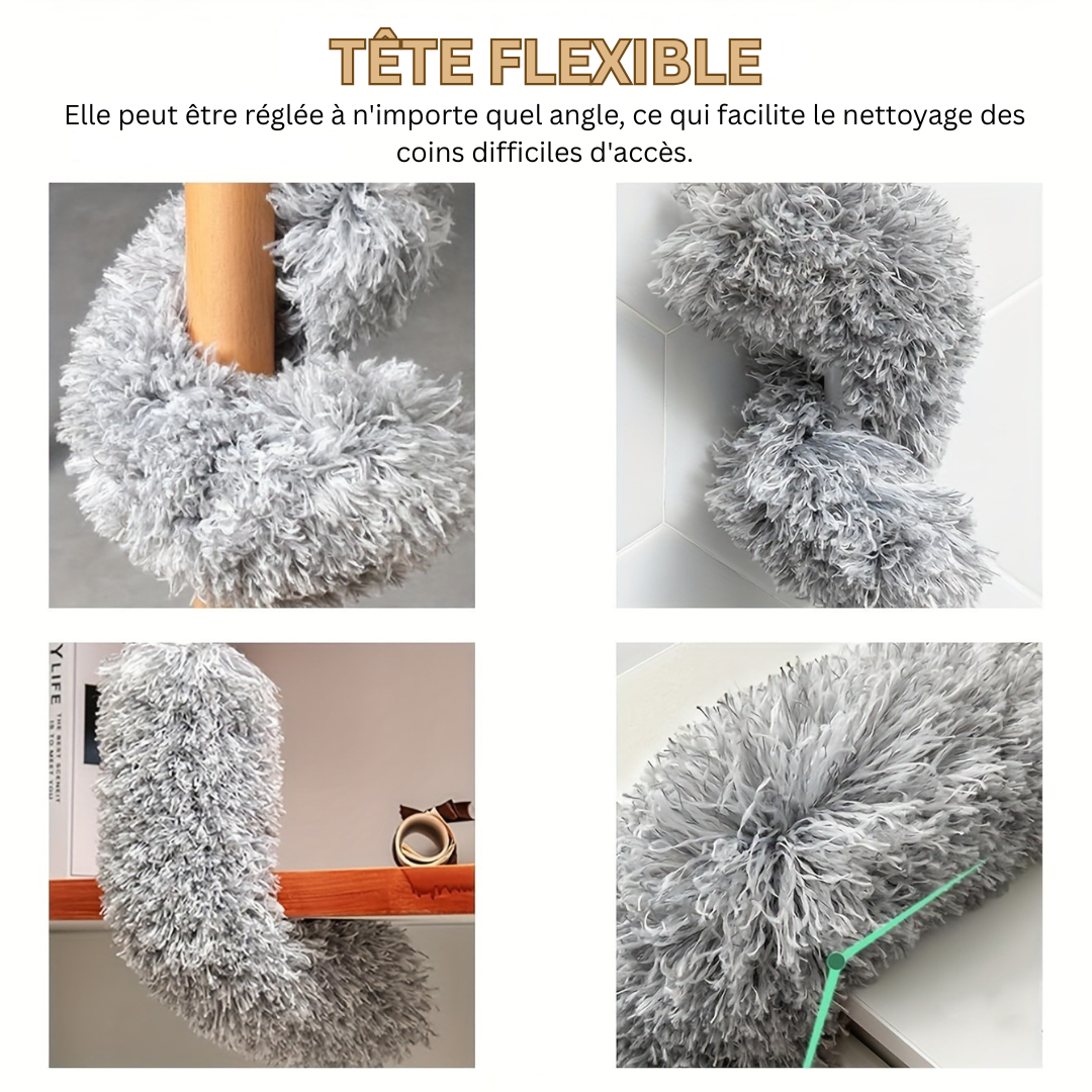 LuxeDust Duster en Microfibre Télescopique | Nettoyez sans effort les espaces élevés avec un outil réutilisable et lavable pour un éclat ultime