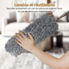 LuxeDust Duster en Microfibre Télescopique | Nettoyez sans effort les espaces élevés avec un outil réutilisable et lavable pour un éclat ultime