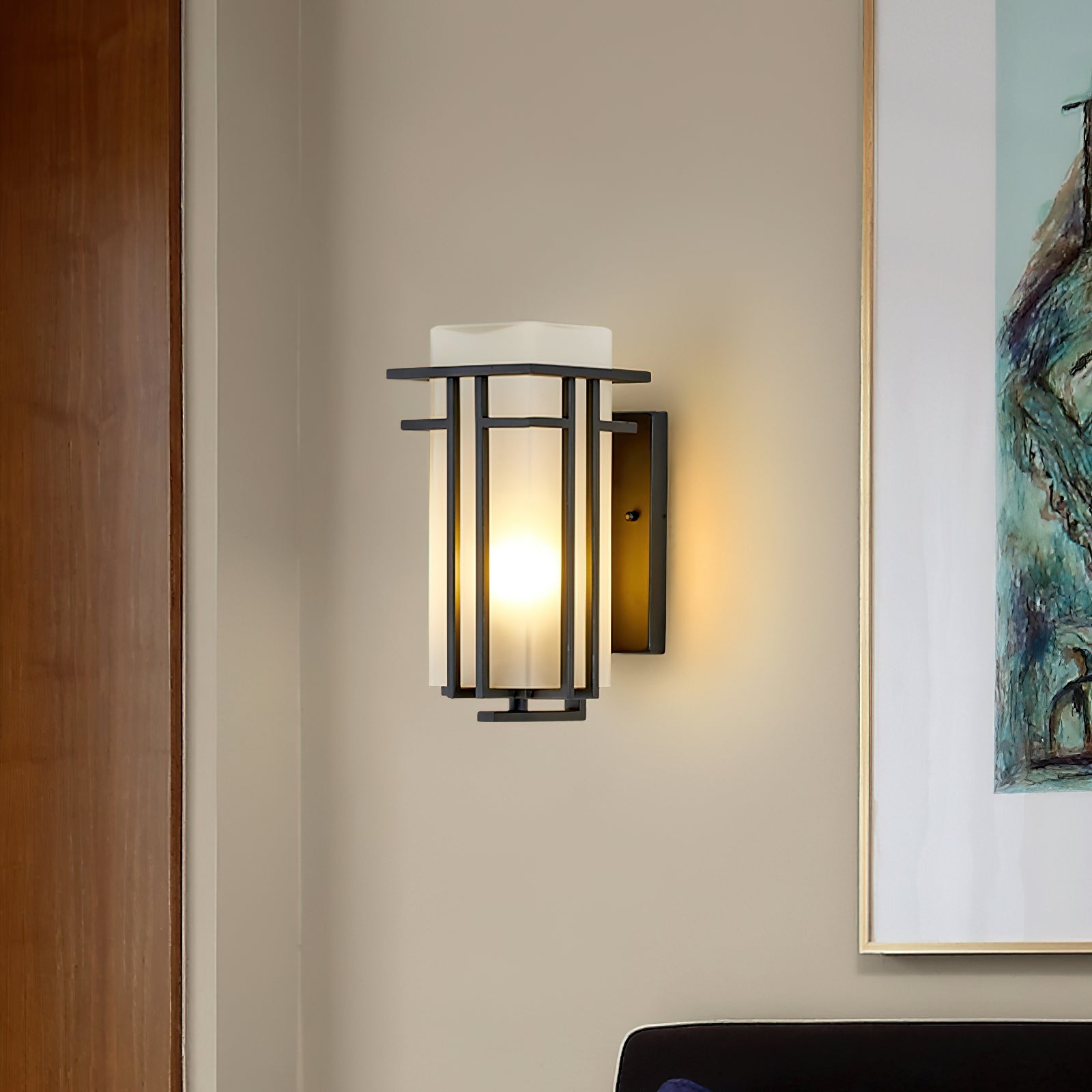 ARVINA Applique Murale Extérieure – Design Rétro en Fer avec Verre – IP65 – Douille E27