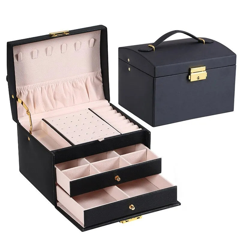 Boîte à bijoux avec 3 tiroirs et intérieur en velours luxueux – Amylin
