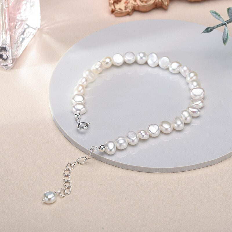 Bracelet en argent avec perles d'eau douce
