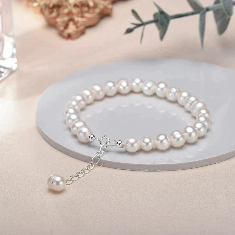 Bracelet en argent avec perles d'eau douce