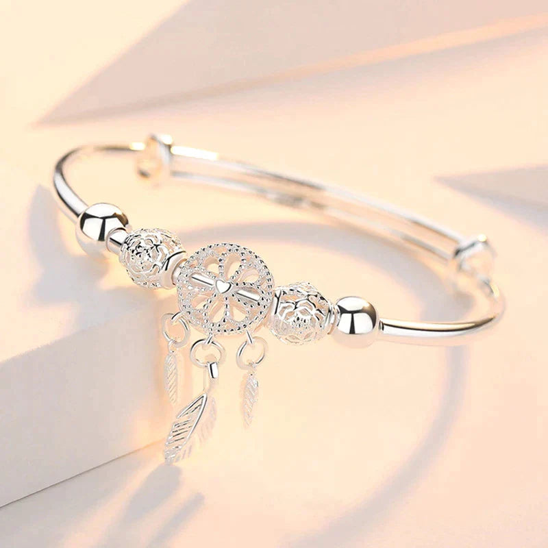Bracelet attrape-rêves en argent