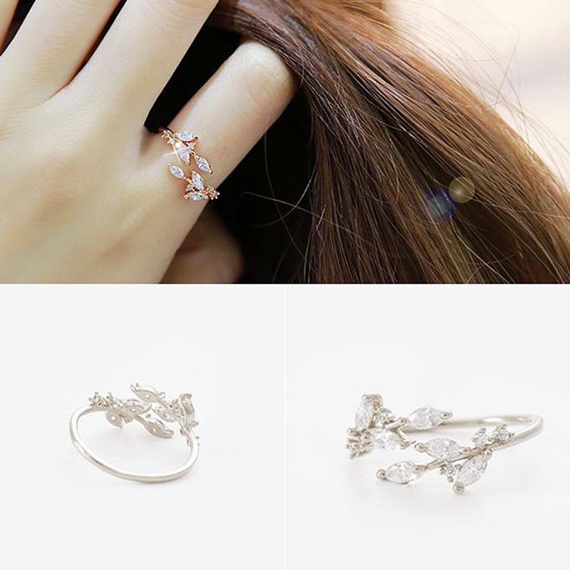 Bague en forme de feuille créative