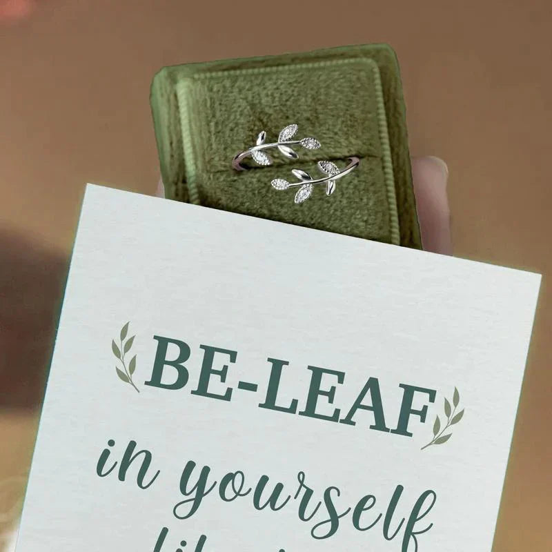 Bague en forme de feuille créative