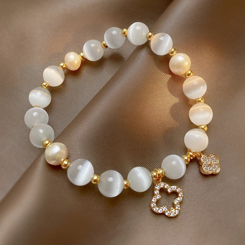Bracelet en cristaux naturels et perles