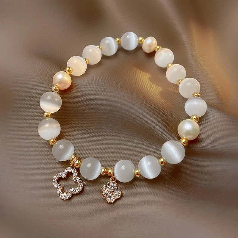 Bracelet en cristaux naturels et perles