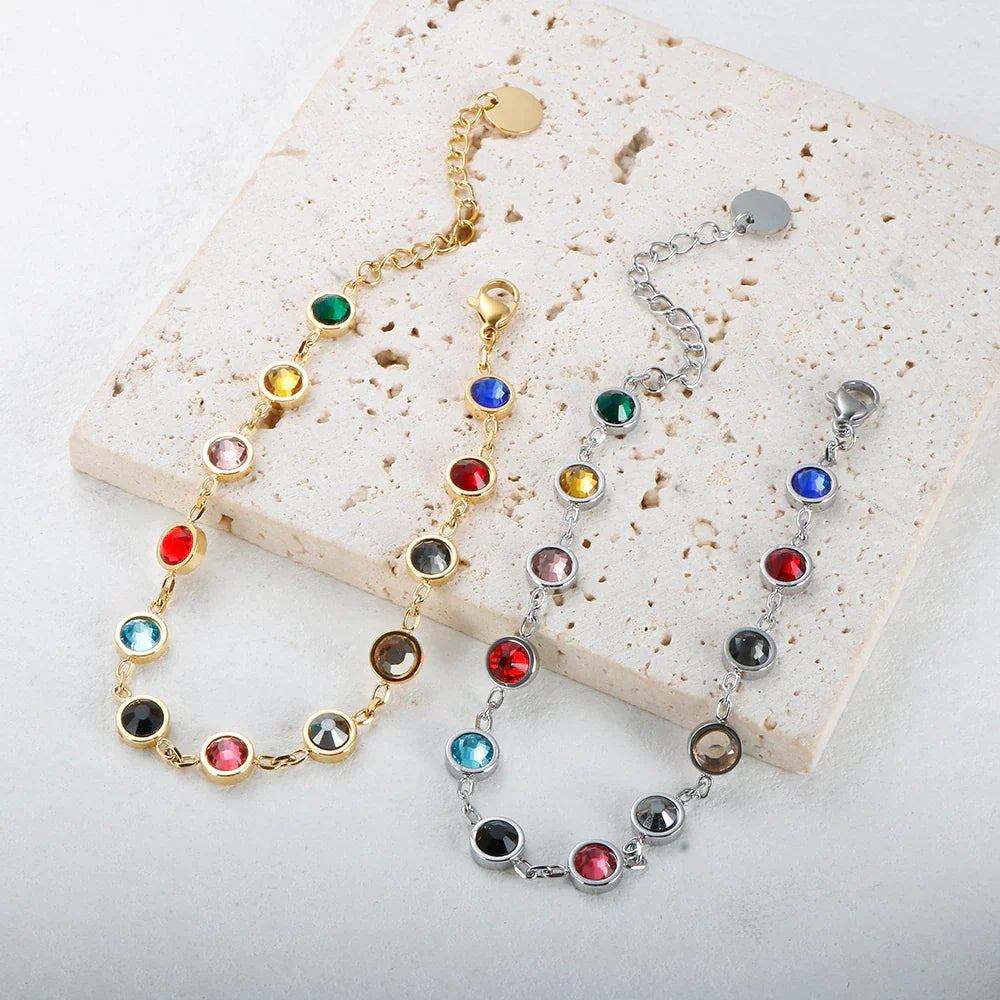 Bracelet charm en cristal arc-en-ciel
