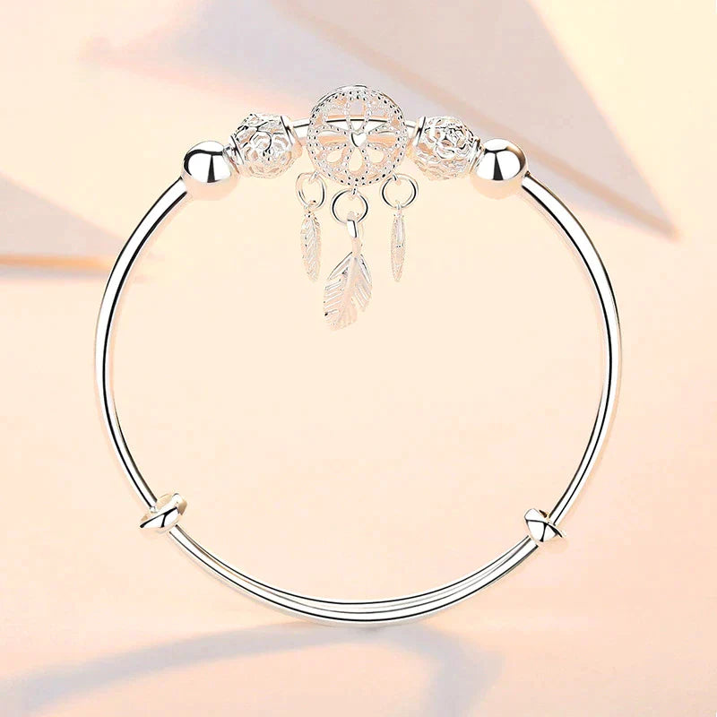 Bracelet attrape-rêves en argent